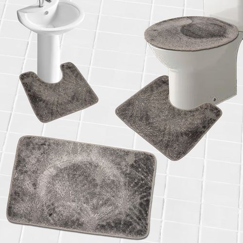 Simple Tapis De Bain 4 Pièce - Gris