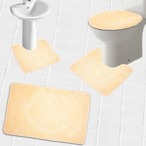 Simple Tapis De Bain 4 Pièce - Crème