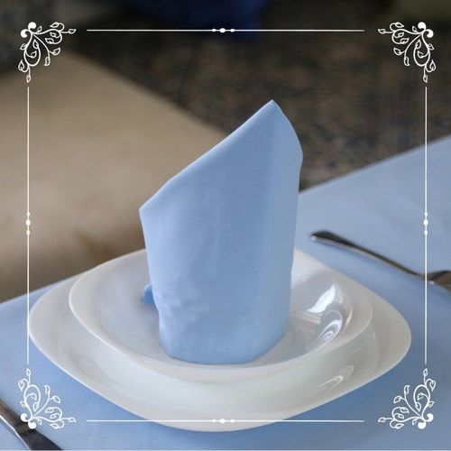 Nappe de Table et Serviettes Anti-tache Assorties - 140x190 cm - Bleu