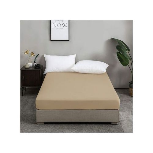 Drap Housse Beige Sable (160x200 cm) // Doux & Antiallergique