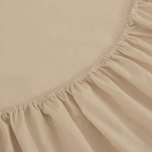 Drap Housse Beige Sable (160x200 cm) // Doux & Antiallergique