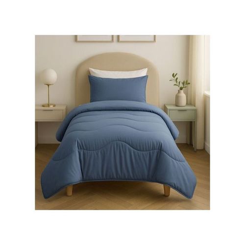 Couette Uni Microfibre Antiallérgique Bleu Glacier  (1Place) 160x220 cm