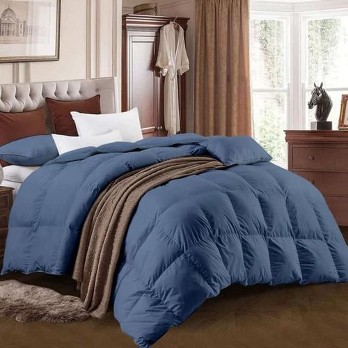 Couette Unie Pétrole Microgel Malabata + Taies D'oreiller Offertes // Chaude C°+++ & Antiallérgique