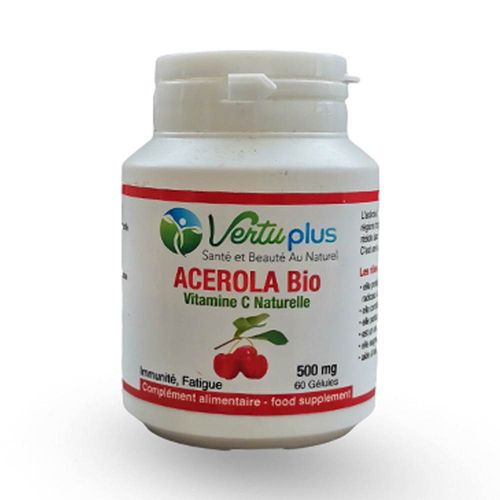 Acerola Bio Vitamine C Naturelle 500 Mg 60 Gélules