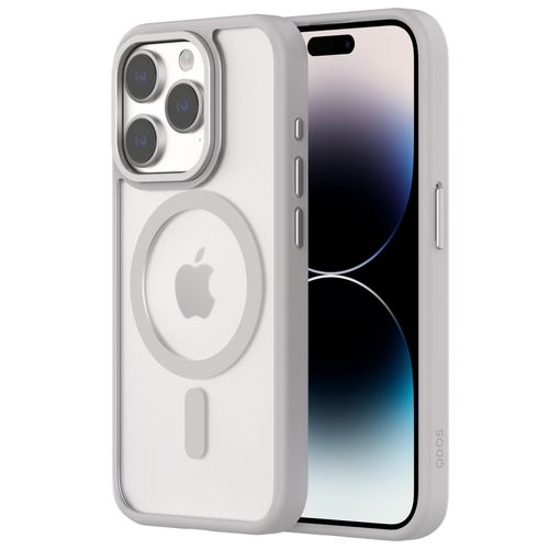 HYBRID SOFT avec SNAP (Magsafe) iPhone 15 Pro Blanc Gris
