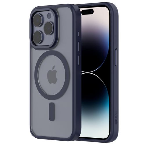 QDOS HYBRID SOFT avec SNAP (Magsafe) iPhone 15 Pro Bleu marine