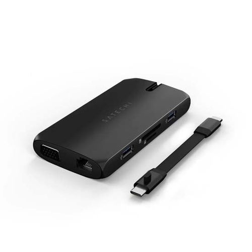 Adaptateur multiport USB-C on-The-Go 9-en-1 (Noir)