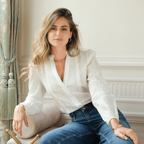 Blouse en coton brodé