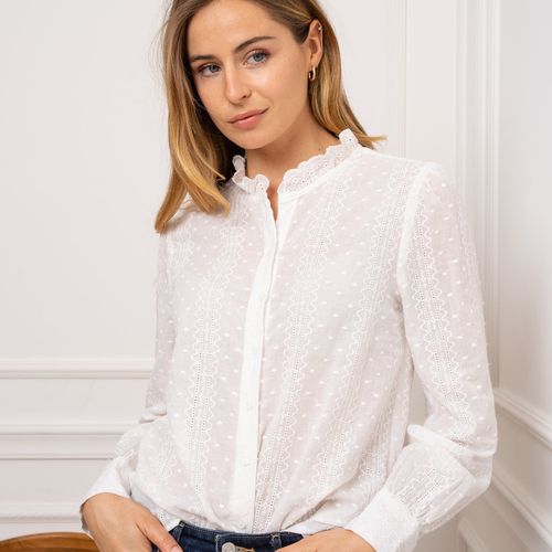 Chemise brodée en coton