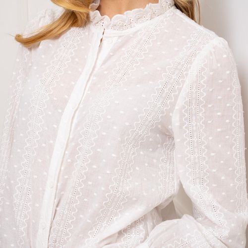 Chemise brodée en coton