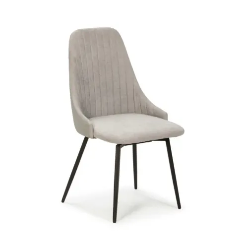 Elma Chaise Pivotante En Simili Cuir/tissu - Gris Claire