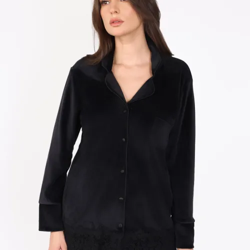 Ensemble Pyjama en Velours Dentelle | Collection Permanent Velour