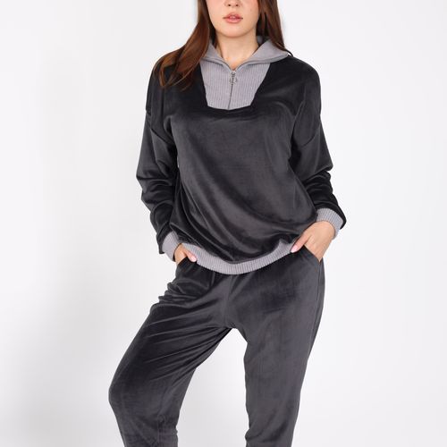 Pyjama Col Montant Zippé | Collection Velvet MLC