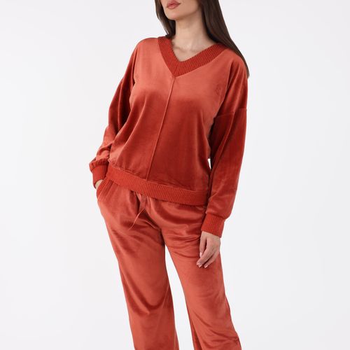 Pyjama Col V à Pantalon Evasé | Collection Velvet MLC