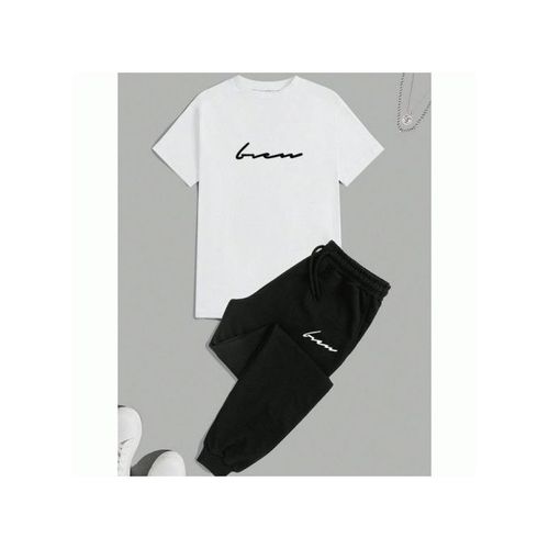 Ensemble Pantalon et T-shirt Noir et Gris pour Homme 