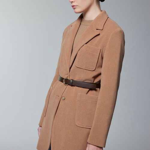 Veste À Double Boutonnage Ceinturée