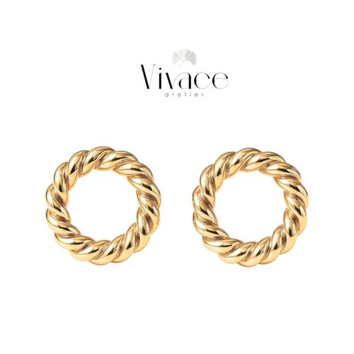 Boucles d’oreilles vivace anneau tressé