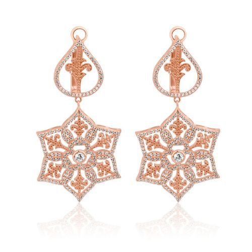 Boucles doreilles en Argent 925 R.Gold serties de zirconiums