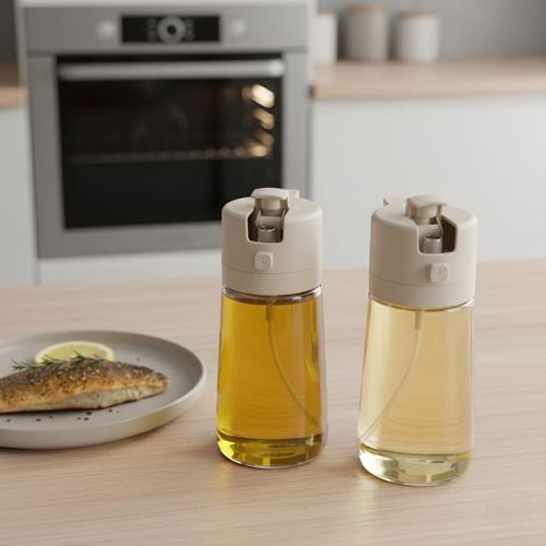 Set de 4 Bocaux en Verre 500 ml avec Couvercles et Cuillères en Bambou