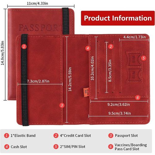 Porte-Passeport De Voyage En Cuir PU Avec Technologie Antivol RFID