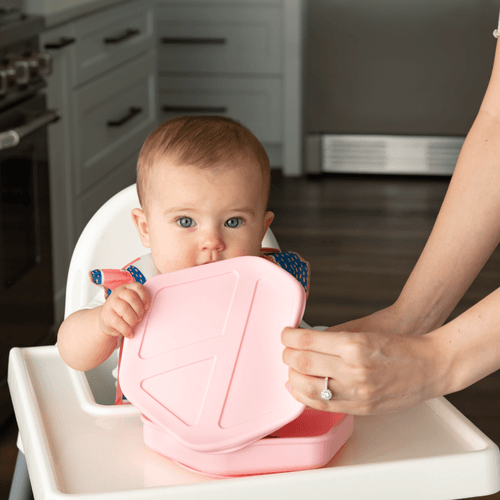 Assiette compartimentée avec couvercle en silicone