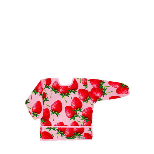 Bavoir manches longues - Fraise