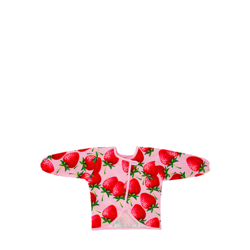 Bavoir manches longues - Fraise