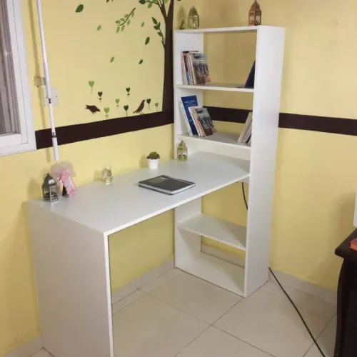 Duplo Bureau Et Bibliothèque Blanc 120 Cm (sans Chaise)