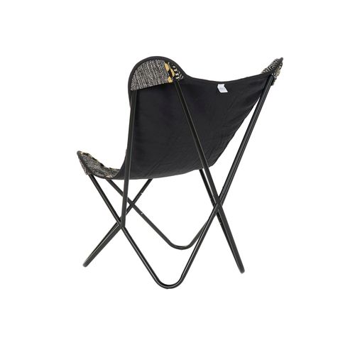 FAUTEUIL Papillon noir en coton et fer 74 x 65 x 90 cm