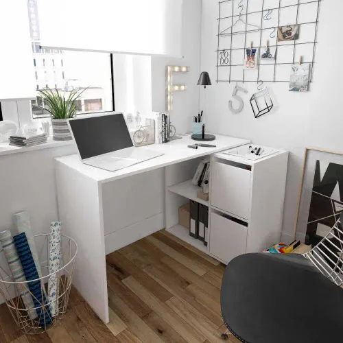 Adapta Bureau Multi Position Avec Rangement 120 Cm Blanc
