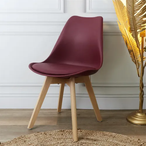 Oslo Chaise Style Scandinave - Bordeau