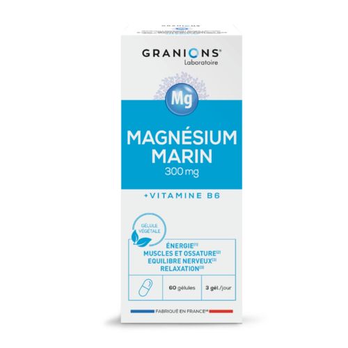 Magnésium Marin 300mg 60 Gélules Complément Alimentaire Stress Fatigue