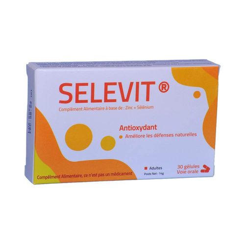 Selevit Anti-oxydant (zinc +sélénium ) 30 Gélules