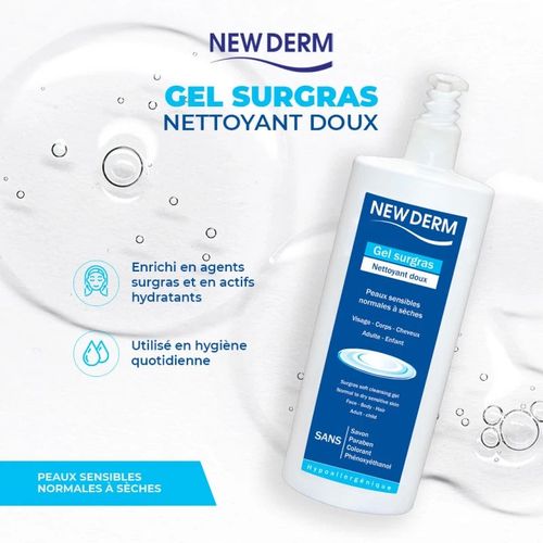 Gel Surgras Nettoyant Doux Peaux Sensibles Normales Sèches Hygiène Quotidienne