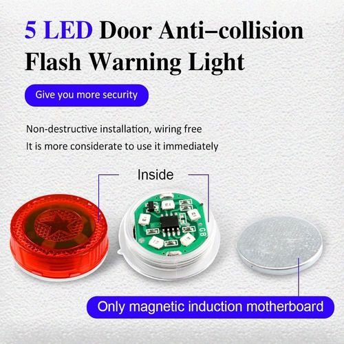 2 Feux davertissement de porte de voiture Sécurité Stroboscopique Porte LED Lumière Signal Lampes Flash Universel