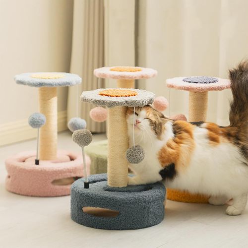 Small Cat Tree Tower –  Scratching Posts, Jumping Platform & Toy Ball