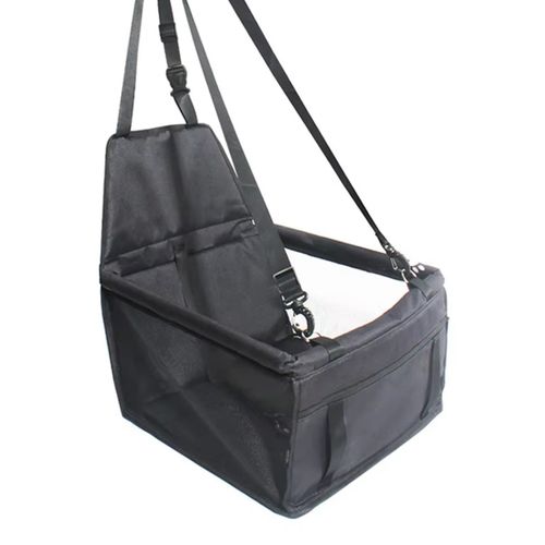Foldable Dog Car Seat with Safety Belt - Waterproof & Breathable