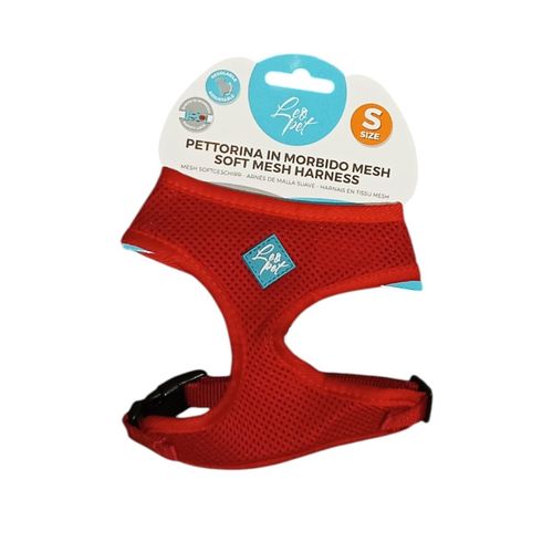 Harnais doux en maille rouge S - 36-41 cm