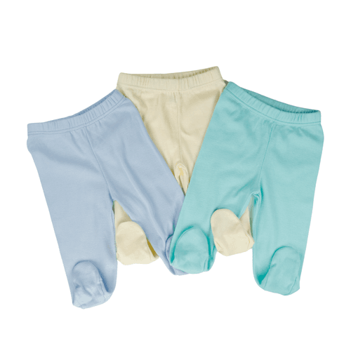 De 3 Pantalons Bébé À Pieds Coton 