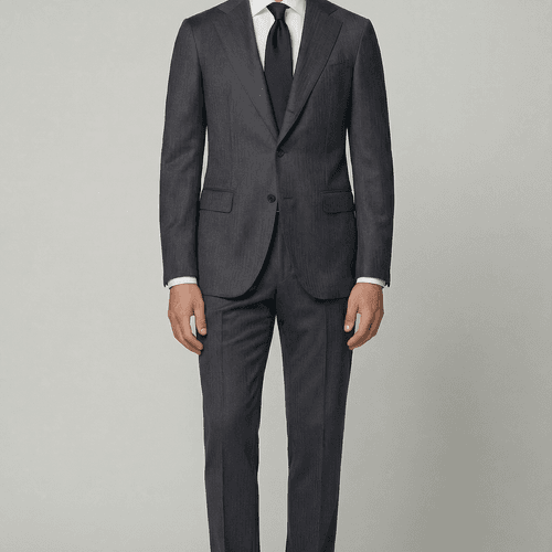Arezzo Suit – Vitale Barberis Canonico – Grey Chevron – 100% Virgin Wool