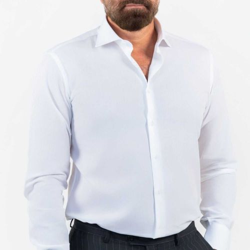 Cordone X Gabriel White Scottish Yarn Shirt