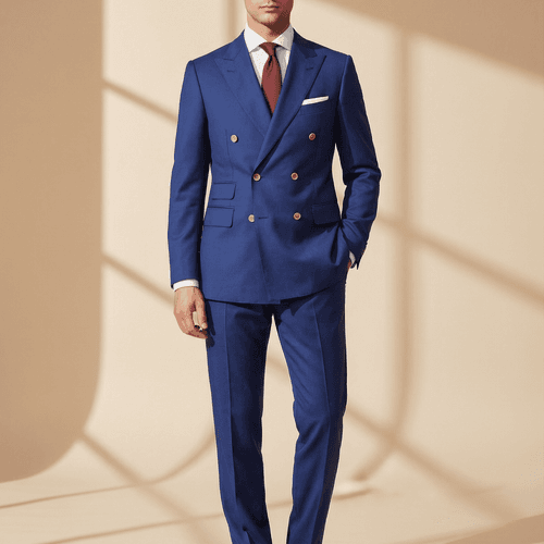 Genova Tailored Double-breasted Blazer – Royal Blue