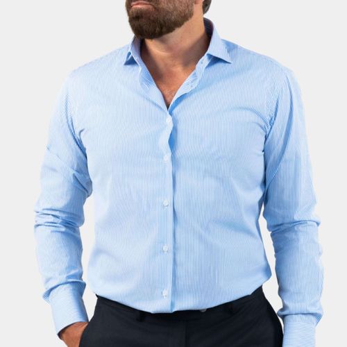 Napoli Sky-blue Striped Shirt
