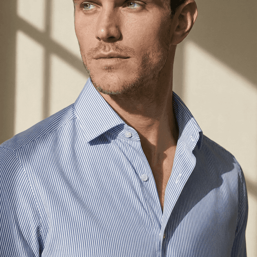 Tolentino – Sky Blue Striped Italian Shirt