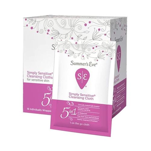 Summers Eve Lingettes Féminines Rafraîchissantes Quotidiennes, Simply Sensitive- 16 Pièces