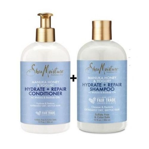 Shea Moisture Manuka & Yogourt Shampooing & Après-shampooing Soin Réparateur & Hydratant
