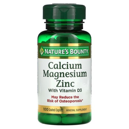 Calcium-magnésium-zinc avec Vitamine D3, 100 Capsules Enrobés 