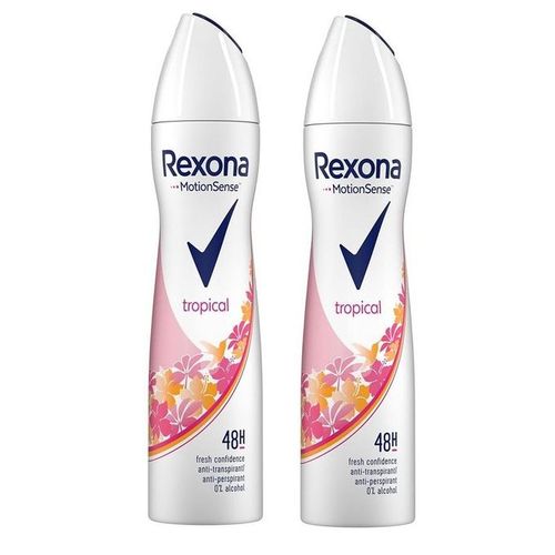 Rexona Spray Anti-transpirant Tropical Motionsense 48h - Paquet de 2 X 200ml