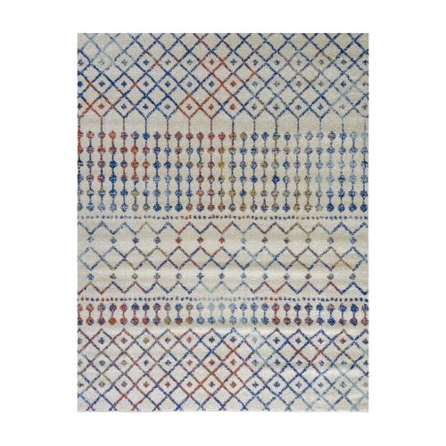 Tapis ELMA Crème, Bleu, Orange