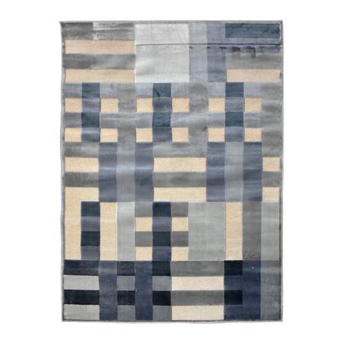 Tapis RETRO REC 1 Bleu, Vert, Écru